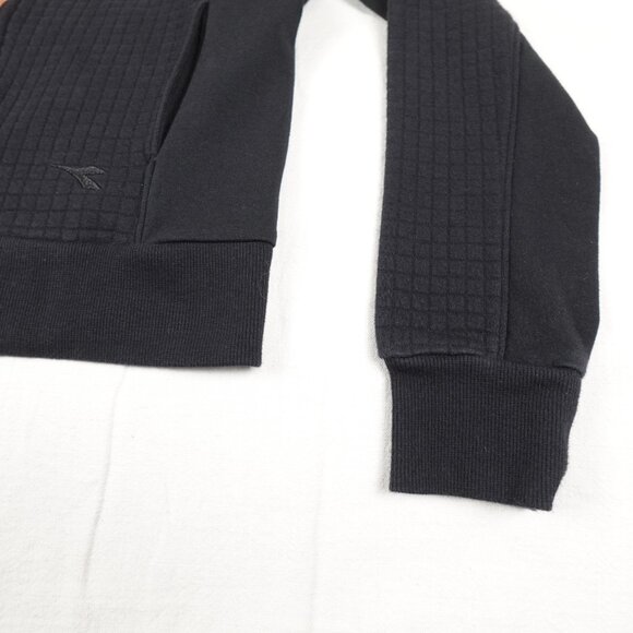 Diadora Quilted Zip Up Hoodie Women's Medium Black with Rose Gold Sweatshirt - Picture 5 of 12